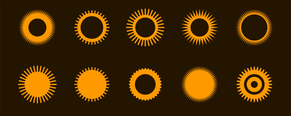 Starburst sign. Sunburst icon vector set. Isolated star burst icon set. Sun burst rays signs.