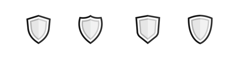 Protection shield icon. Cyber security vector set. Security shield protection sign.