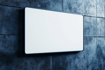 Blank Signboard Mockup On Concrete Wall - Clean, empty signboard mounted on a textured concrete wall. Ideal for advertisement, information, or branding.