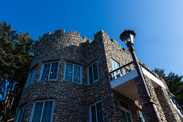 low angle view of the stone castle