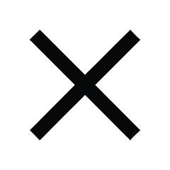 Fototapeta premium Bold black X mark on white background stands out clearly