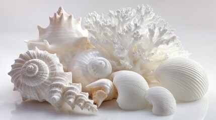 Assortment Of White Shells And Coral