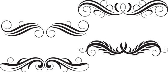 Elegant Black and White Ornamental Design Set for Graphic Design