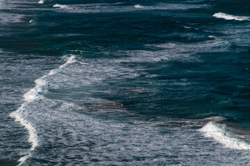 high angle view of the waves on the winter sea