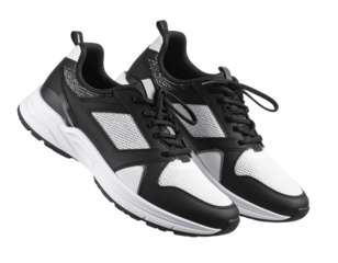 “Floating High-Performance Running Sneakers in Motion, Isolated PNG”.