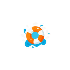 floating life preserver with water splash.svg