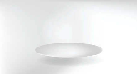 Silver White Floating Disk with Minimal Abstract Background Mesh Gradient Vector