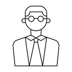 Business and professional avatar icon set with formal glasses suit and corporate profile design in royalty free vector illustration.