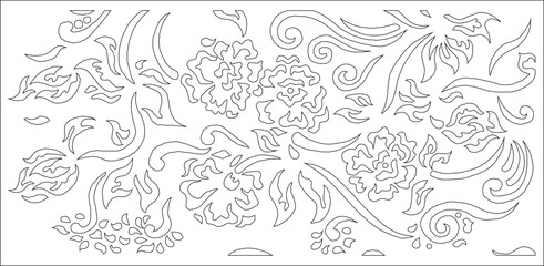 vector sketch illustration silhouette design background pattern geometric floral natural abstract classic vintage ethnic traditional