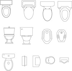 vector sketch illustration silhouette design image of sanitary closet