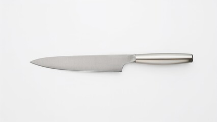 Chef's blade isolated on a plain white surface