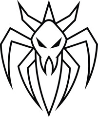 tarantula head logo with sharp fang details vector 