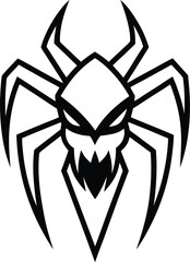 tarantula head logo with sharp fang details vector 