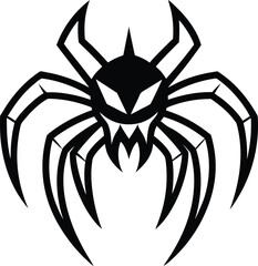tarantula head logo with sharp fang details vector 