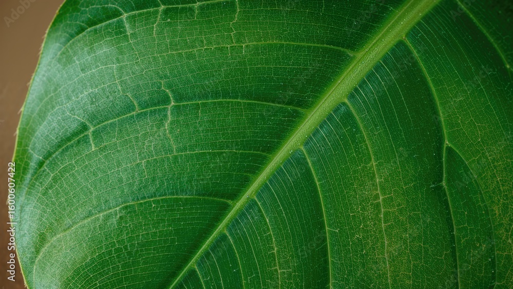 Poster macro photograph capturing the intricate surface of a leaf