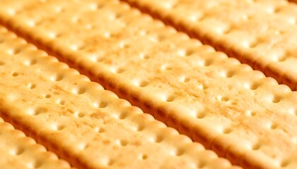 Rows of golden crackers