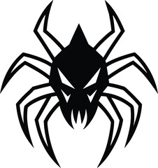 tarantula head logo with sharp fang details vector 