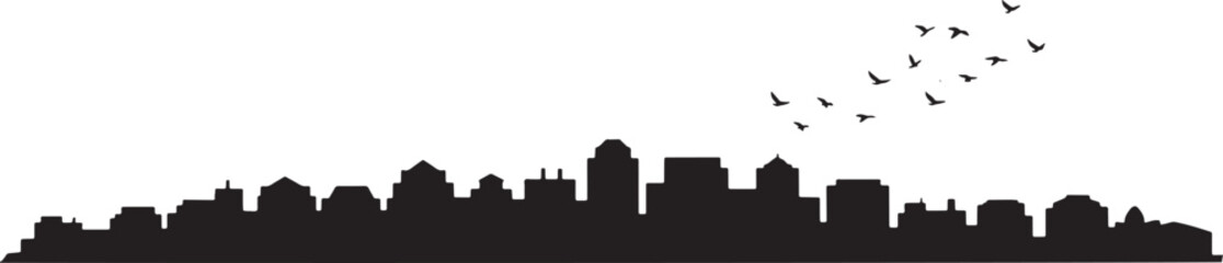 Fototapeta premium City Skyline Silhouette Vector Illustration Design Element Urban Landscape Art