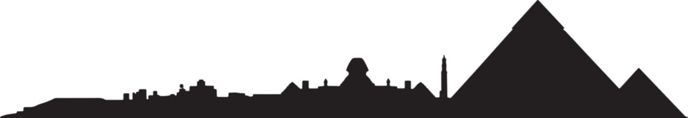 Detailed Cityscape Silhouette of Urban Buildings Against a Transparent Background