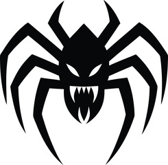 tarantula head logo with sharp fang details vector 