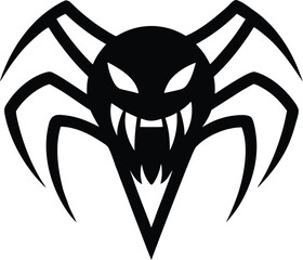 tarantula head logo with sharp fang details vector 