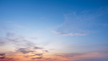colorful dramatic sky with soft cloud at sunrise