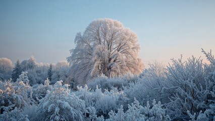 Winter scenery in nature