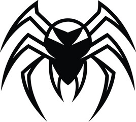 tarantula head logo with sharp fang details vector 