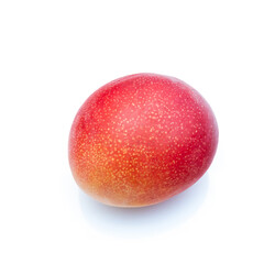 Red Peruvian Mango isolsted on white studio background.