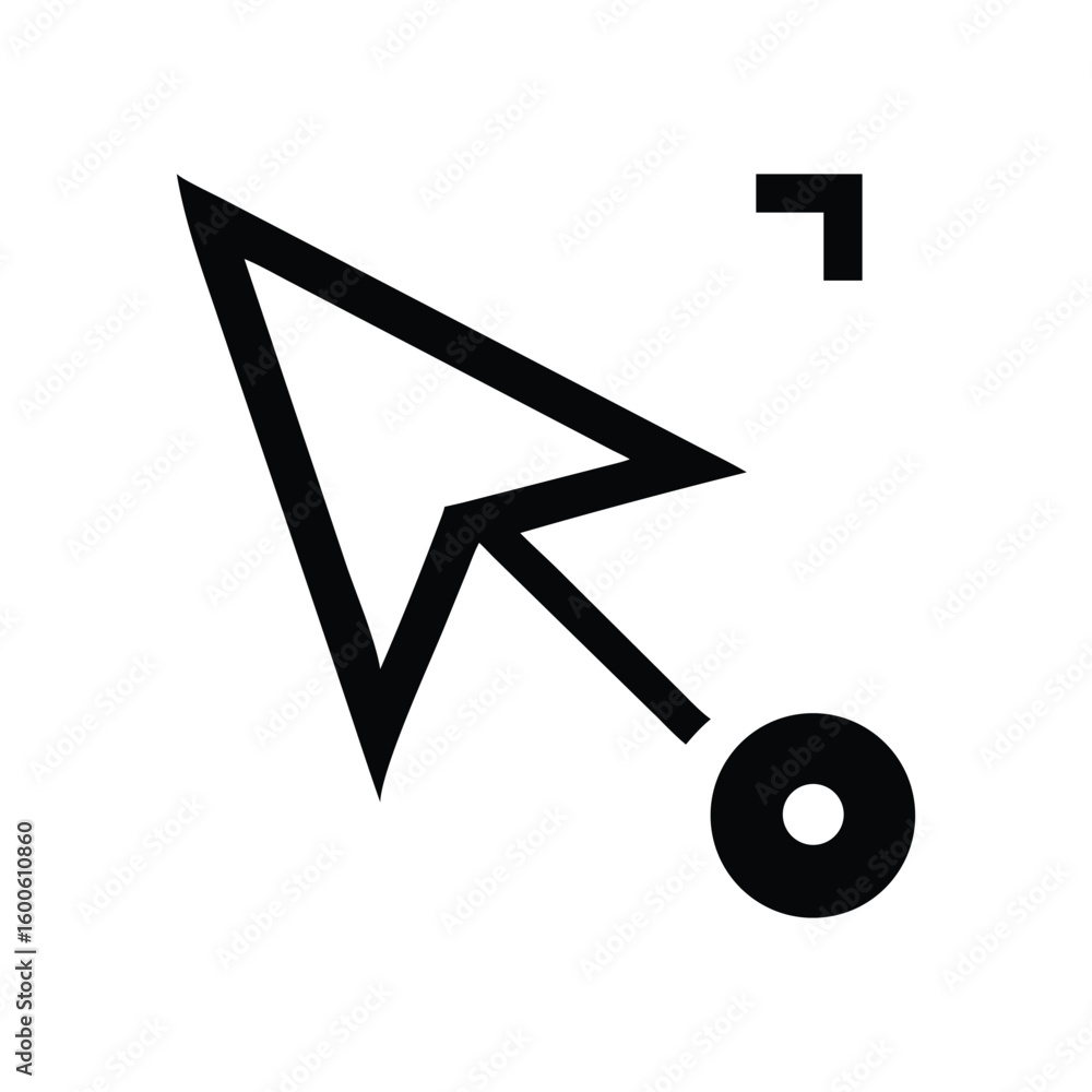 Poster sleek black mouse cursor with drag effect indication design element