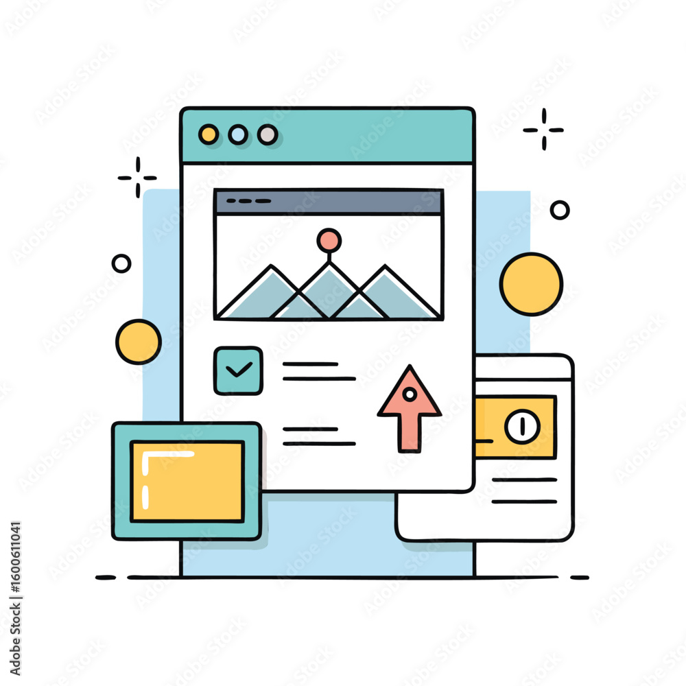 Poster digital marketing and analytics dashboard concept with charts and graphs isolated on white backgroun