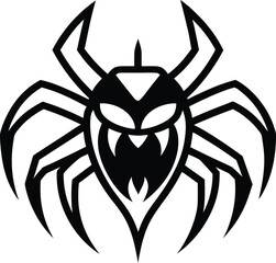 tarantula head logo with sharp fang details vector 