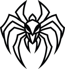 tarantula head logo with sharp fang details vector 
