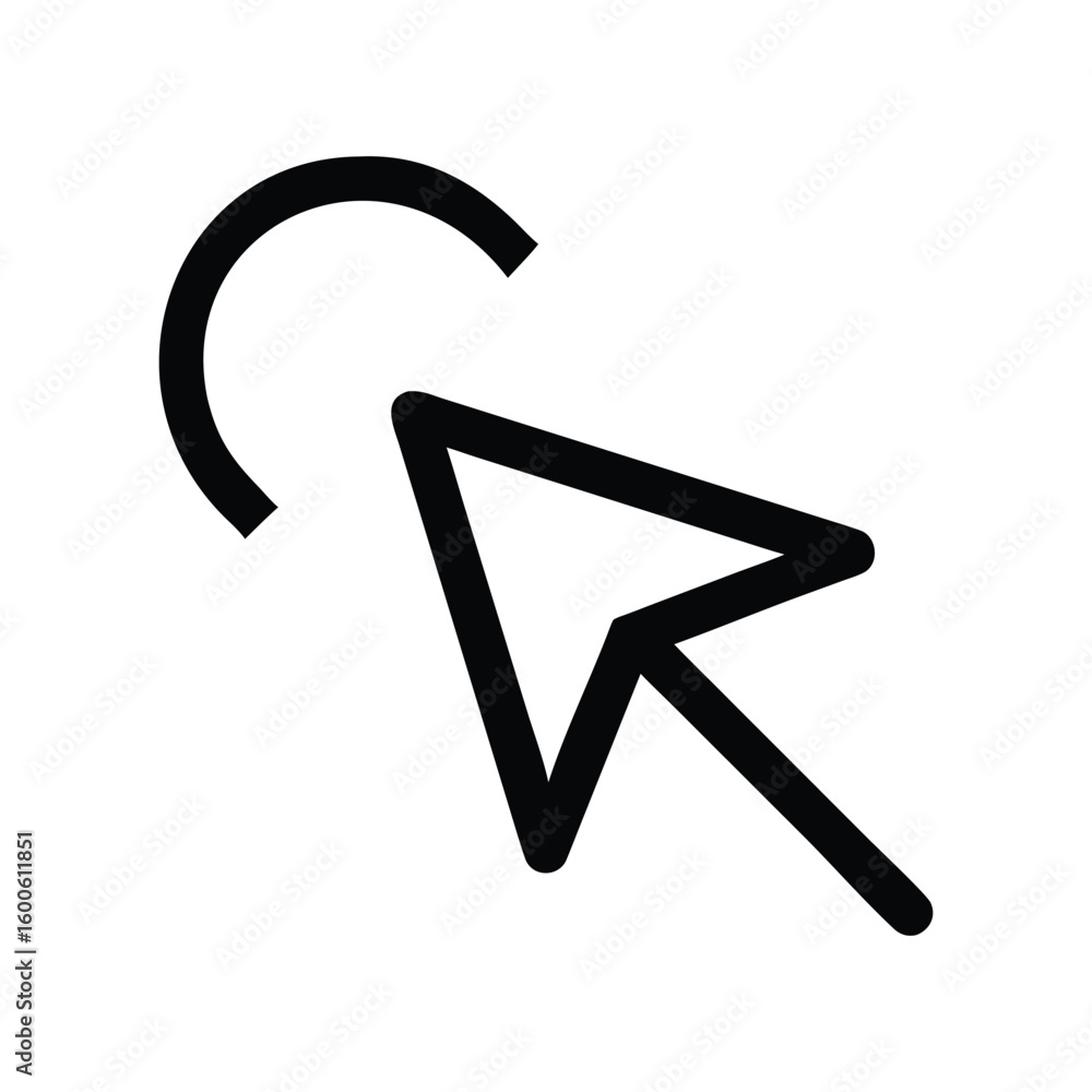 Poster sleek cursor icon with smooth selection circle
