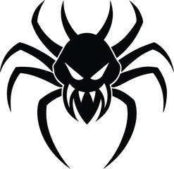 tarantula head logo with sharp fang details vector 