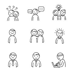 Emotions and Social Interactions Represented by Simple Line Drawings of People