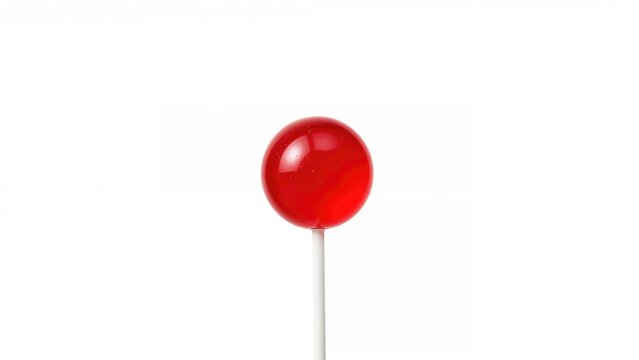 Vibrant red lollipop set on a white plain background. - Powered by Adobe