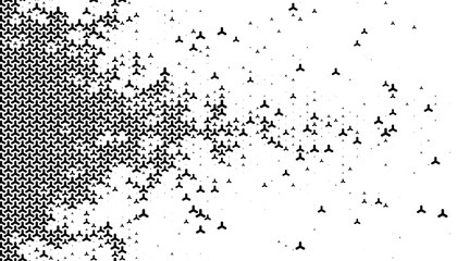 Black and white abstract transition pattern with geometric shapes for modern background and sporty design element. Sharp Arrows shape, vector Format Illustration. 