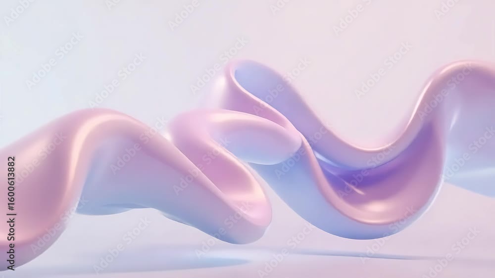 Poster abstract pastel flowing silk animation background for presentation and design project 3d render 4k