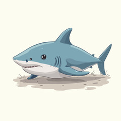 Cute Shark Cartoon Very Cool Design