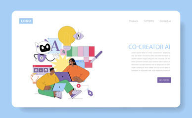 Collaborative AI Project with Diverse Team Illustration