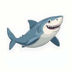 Obraz premium Cute Shark Cartoon Very Cool Design