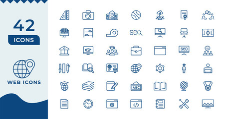 Web & App design icon set. ui ux line icon, user interface iconset collection. Trendy line icons. minimal thin line web icon set.