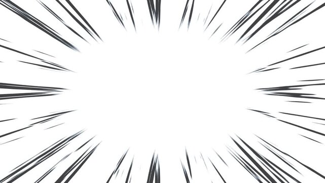 japanese anime speed line. Moving zoom speed line with transparent background. comic anime action speedline