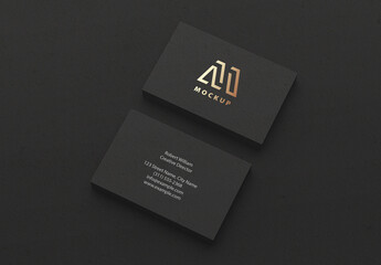 Dark Business Cards Mockup