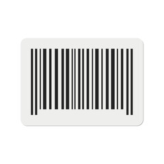 3D Barcode Label Icon with Rounded Corners and Shadow — Minimal Product Sticker Design