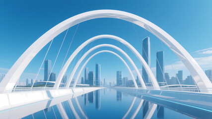 Fototapeta premium modern bridge architecture and urban scenery