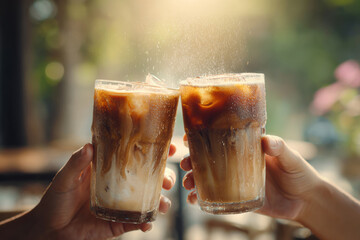 Creamy Iced Coffee in Hands