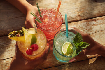 Non-Alcoholic Party Drinks with Hands