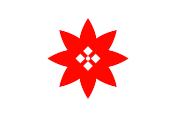 Obraz premium Red circular mandala design with intricate ethnic detail